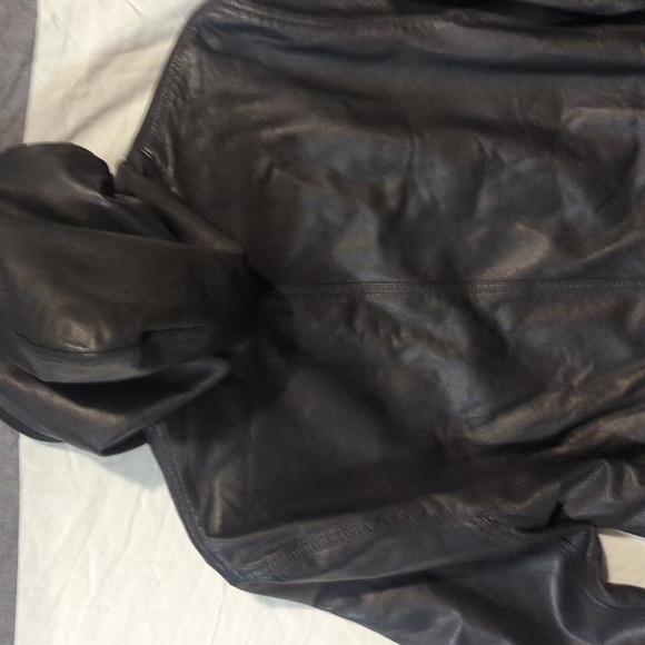 COPY - Size L Rag & Bone Lamb Leather Zip Up Hooded Jacket - Picture 6 of 8